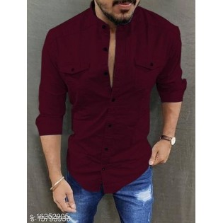 Peter England Maroon Full Sleeves Formal Shirt