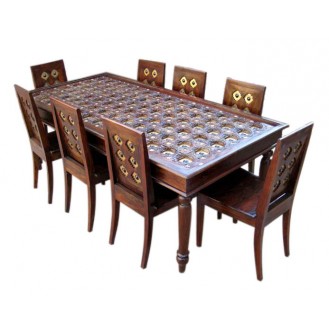 Brass Fitted Dining Table Set